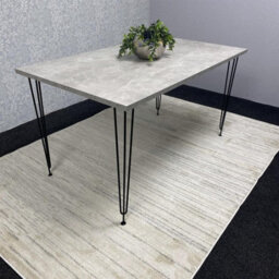 Kosy Koala Modern Grey Rectangular Dining Table With Hairpin Legs, Compact Kitchen & Dining Room Table (L140) - thumbnail 3