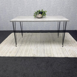Kosy Koala Modern Grey Rectangular Dining Table With Hairpin Legs, Compact Kitchen & Dining Room Table (L140) - thumbnail 6