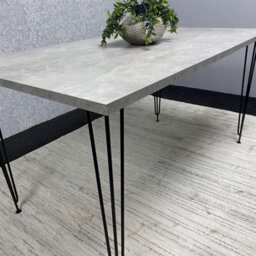 Kosy Koala Modern Grey Rectangular Dining Table With Hairpin Legs, Compact Kitchen & Dining Room Table (L140) - thumbnail 8