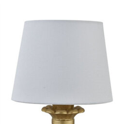 First Choice Lighting Pineapple - Gold Resin Table Lamp With White Fabric Shade - thumbnail 3
