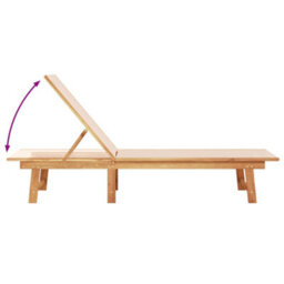 Berkfield Sun Loungers 2 Pcs With Table Cream Solid Wood Acacia And Textilene - thumbnail 5