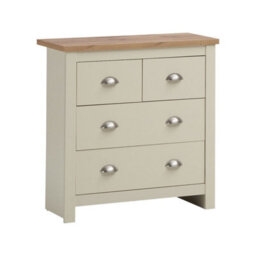 Timber Art Design Lisbon Cream Bedroom Chest Of Drawers 2+2 4 Drawer Storage Cabinet Furniture