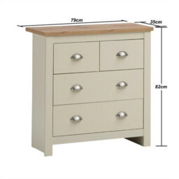 Timber Art Design Lisbon Cream Bedroom Chest Of Drawers 2+2 4 Drawer Storage Cabinet Furniture - thumbnail 8
