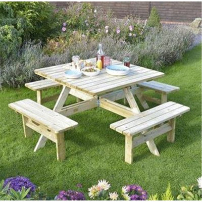 Cheshire 6Ft Deluxe Square Picnic Garden Table - image 1