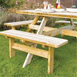 Cheshire 6Ft Deluxe Square Picnic Garden Table - thumbnail 2