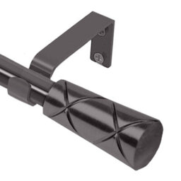 Moonlight Bedding Extendable Metal Curtain Pole With Cylinder Finials - Adjustable Plain Curtain Rod (Black Nickel,48 - 84 Inches) - thumbnail 1