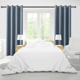 Moonlight Bedding Extendable Metal Curtain Pole With Cylinder Finials - Adjustable Plain Curtain Rod (Black Nickel,48 - 84 Inches) - thumbnail 6