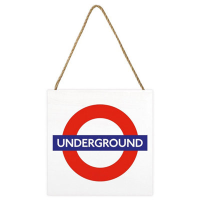Transport For London Underground Wooden Block White/red/blue (2.7Cm X 20Cm X 20Cm) - image 1