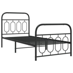 Berkfield Metal Bed Frame Without Mattress With Footboard Black 80X200Cm - thumbnail 3