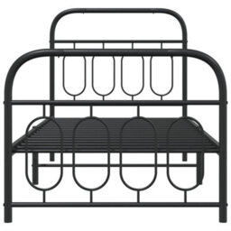 Berkfield Metal Bed Frame Without Mattress With Footboard Black 80X200Cm - thumbnail 4