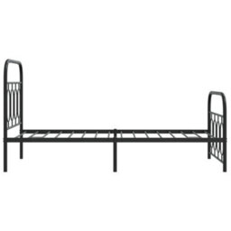 Berkfield Metal Bed Frame Without Mattress With Footboard Black 80X200Cm - thumbnail 5
