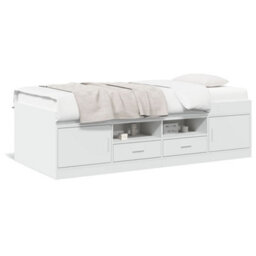 Berkfield Daybed With Drawers Without Mattress White 90X190 Cm Single - thumbnail 2