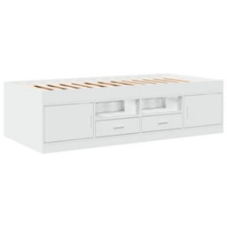 Berkfield Daybed With Drawers Without Mattress White 90X190 Cm Single - thumbnail 3