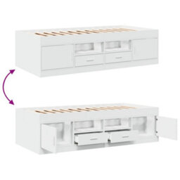 Berkfield Daybed With Drawers Without Mattress White 90X190 Cm Single - thumbnail 7