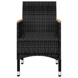 Berkfield 5 Piece Garden Dining Set With Cushions Black - thumbnail 6