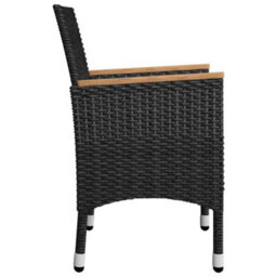 Berkfield 5 Piece Garden Dining Set With Cushions Black - thumbnail 7