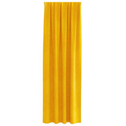 Berkfield Blackout Curtains With Top Tape 2 Pcs Mustard Yellow Velvet - thumbnail 3