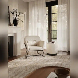 LPD Charles Velvet Ivory Boucle Armchair Comfortable&relaxed Seating With Black Legs - thumbnail 6