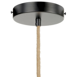 Beliani Japandi Pendant Lamp - Natural Paper Shade, Wicker Frame, Jute Cord, Adjustable Height - thumbnail 6