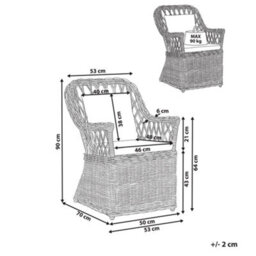 Beliani Garden Armchair Maros Ii Rattan Natural - thumbnail 3