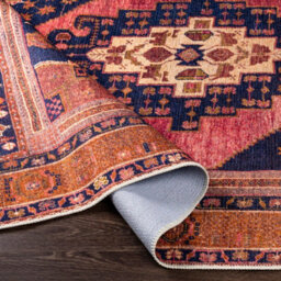 Livabliss Amelie-Washable Orange Pink Traditional Vintage Boho Living Dining Rug 200 X 275 Cm Easy Care, Non Shedding - thumbnail 4