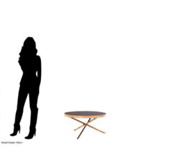 Orsina Versatile 3 Leg Coffee Table, Rose Gold Finish Table For Livingroom, Tempered Glass Top Display Table - thumbnail 6