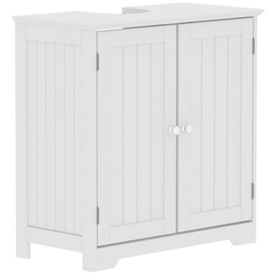 Hayle Matt White Freestanding Double Bathroom Sink Cabinet (H) 600mm (W) 600mm (D) 30Cm - image 1