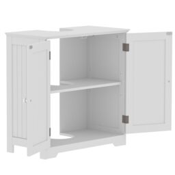 Hayle Matt White Freestanding Double Bathroom Sink Cabinet (H) 600mm (W) 600mm (D) 30Cm - thumbnail 2
