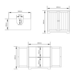 Hayle Matt White Freestanding Double Bathroom Sink Cabinet (H) 600mm (W) 600mm (D) 30Cm - thumbnail 5