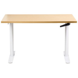 Beliani Manual Adjustable Standing Desk Destinas 120 Cm 72 Cm Light Brown/ White - thumbnail 4