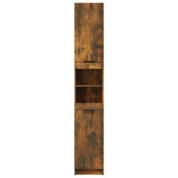 Berkfield Durable Bathroom Cabinet Smoked Oak 32X34X188.5 Cm Engineered Wood - thumbnail 7