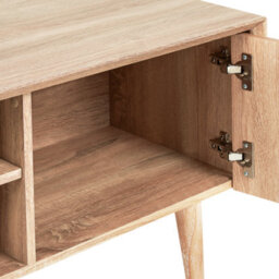 Beliani 70-Inch Tv Stand Light Brown With 2 Cabinets, Boho-Inspired Matt Finish - thumbnail 8