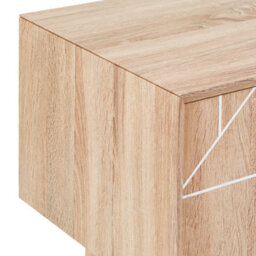 Beliani 70-Inch Tv Stand Light Brown With 2 Cabinets, Boho-Inspired Matt Finish - thumbnail 7
