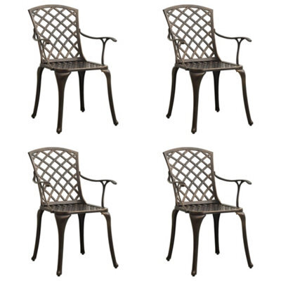 Walplus Bronze Garden Chairs 4 Pcs Cast Aluminium Outdoor Dining Set - image 1