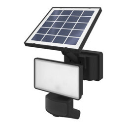 GoodHome Black Solar-Powered Cool White Integrated Led Floodlight 800Lm - thumbnail 1
