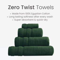 Allure Bath Fashions Luxury Zero Twist Egyptian Cotton Bath Towels Pack Of 2 - Dark Green - thumbnail 4