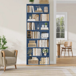Blue 7 Tiers Bookcase 209.5Cm Tall Living Room Bookshelf Free Standing Display Shelf - thumbnail 2