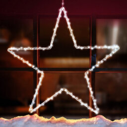 Dawsons Living Christmas Star Large 60Cm Window/wall Decoration - 125 Cool White Led Lights - Battery Operated & Timer - Indoor / Outdoor