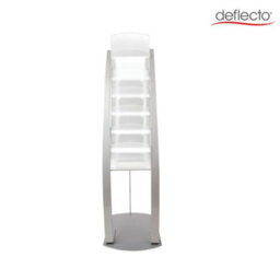 Deflecto Yearntree Deflecto 6 Pocket Floor Stand Silver, Sturdy Steel Magazine Rack, A4 Literature File Holder, Letter Rack, A4 Portrait File - thumbnail 5