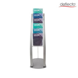 Deflecto Yearntree Deflecto 6 Pocket Floor Stand Silver, Sturdy Steel Magazine Rack, A4 Literature File Holder, Letter Rack, A4 Portrait File - thumbnail 6