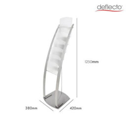Deflecto Yearntree Deflecto 6 Pocket Floor Stand Silver, Sturdy Steel Magazine Rack, A4 Literature File Holder, Letter Rack, A4 Portrait File - thumbnail 3