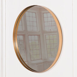 Elena 50Cm Deco Gold Finish Metal Round Mirror - thumbnail 3