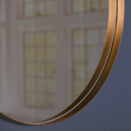 Elena 50Cm Deco Gold Finish Metal Round Mirror - thumbnail 2