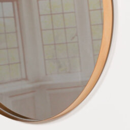 Elena 50Cm Deco Gold Finish Metal Round Mirror - thumbnail 4