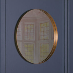 Elena 50Cm Deco Gold Finish Metal Round Mirror - thumbnail 1