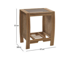 Desser Manila Lamp Table With Glass Top - Natural Rattan - thumbnail 3