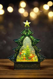 Shatchi Christmas Xmas Scene Globe Lantern With Swirling Water Glittering Music And Lights For Christmas Home Decorations Gifts One Size - thumbnail 3