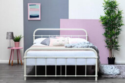 Henley Victorian Style White Metal Double Bed Frame 4Ft6 - thumbnail 1