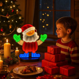 HSD Christmas Santa 3D Infinity Led Window Light - 111 Leds, Usb Powered, 1M Wire, Indoor Decoration, W19.5Xh23 Cm (Ip20) - thumbnail 2