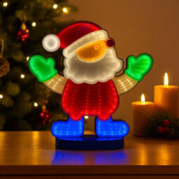 HSD Christmas Santa 3D Infinity Led Window Light - 111 Leds, Usb Powered, 1M Wire, Indoor Decoration, W19.5Xh23 Cm (Ip20) - thumbnail 4